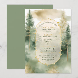 Convites Casamento Russo de Árvores Eververdes