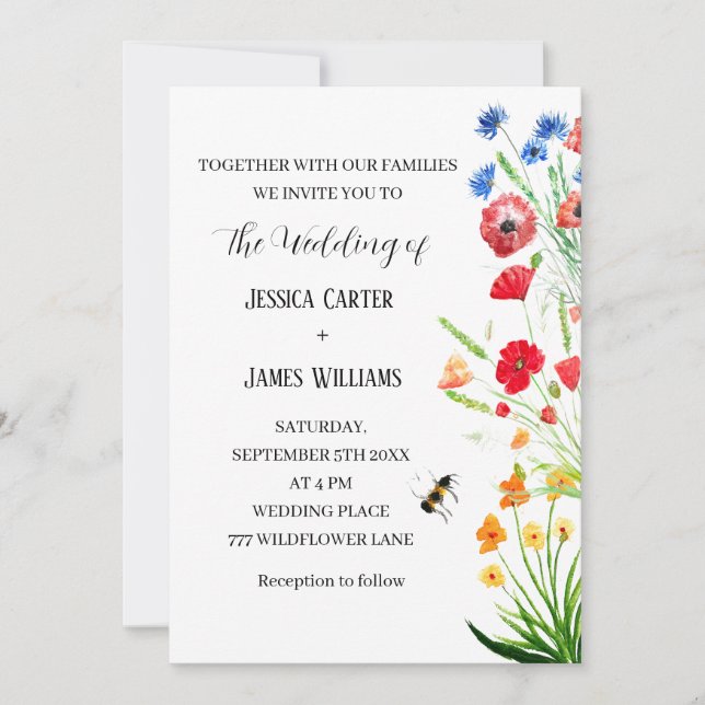 Convites Casamento Russo de Boho Boho Floral (Frente)