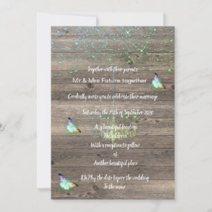 Convites Casamento russo de borboletas verdes e verdes