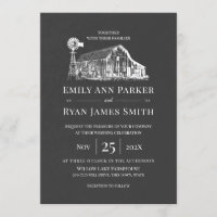 Casamento Russo de Chalkboard de fazenda e moinho