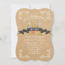 Convites Casamento Russo de Deer Antler Wildflower