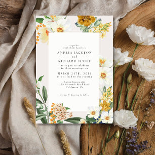 Convites Casamento russo de flores silvestres de boêmia