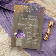 Casamento Russo De Mason Jar Rústico De Lilac Plum