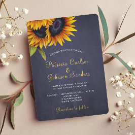 Convites Casamento russo de ouro de girassol