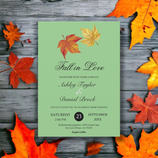 Convites Casamento Russo de outono de Sage Green Boho no Am (Criador carregado)