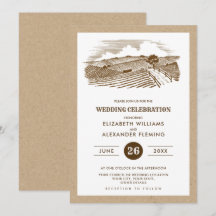 Casamento Russo de Papel Kraft da fazenda