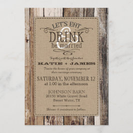 Convites Casamento Russo de Planks de Madeira Ocidental