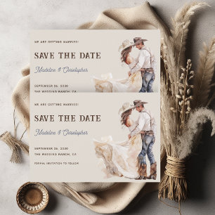 Convites Casamento Russo de Ranch Ocidental Salva a Data