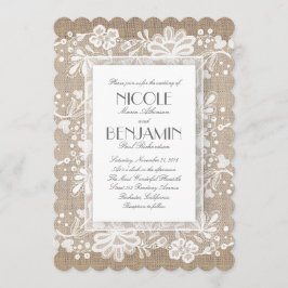 Convites Casamento Russo de rendas brancas