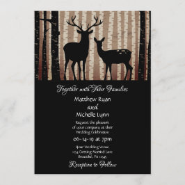 Convites Casamento Russo de Terra-Floresta de Deer e Aspen