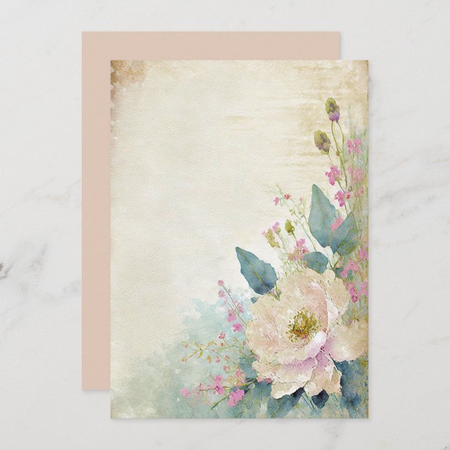 Convites Casamento russo de vazio de rosa (Frente/Verso)