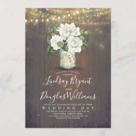 Convites Casamento Russo do Campo de Mason Jar Floral White