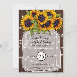 Convites Casamento russo do celeiro de madeira girassol