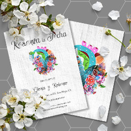 Convites Casamento Russo do Coração Mexicano Espanhol Salva