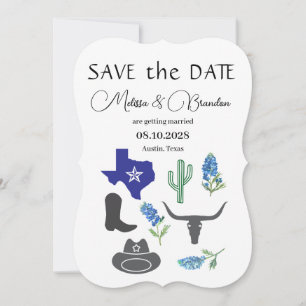 Convites Casamento Russo do Texas Floral Azul