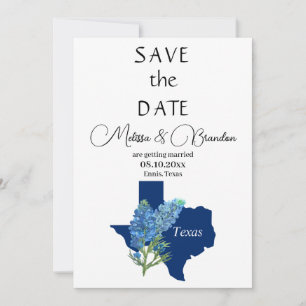 Convites Casamento Russo do Texas Floral Azul