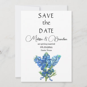 Convites Casamento Russo do Texas Floral Azul