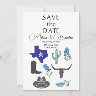 Convites Casamento Russo do Texas Floral Azul
