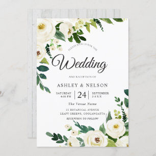 Convites Casamento Russo Elegante das Flores Brancas de Cha