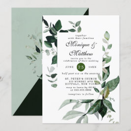 Convites Casamento Russo Elegante Eucalyptus Greenery Airy