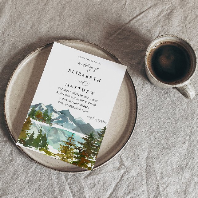 Convites Casamento Russo entre Montanhas e Árvores (Criador carregado)