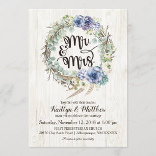 Convites Casamento Russo Eucalyptus Boho Suculenta