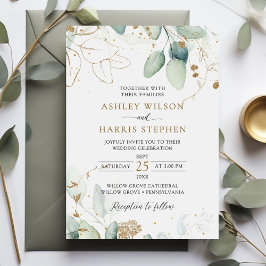 Convites Casamento Russo Eucalyptus Dourado Greenerase