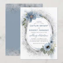 Casamento Russo Floral de Dusty Blue & Silver