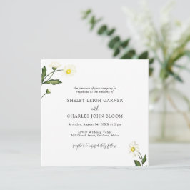 Convites Casamento Russo Floral de Margarida Branca
