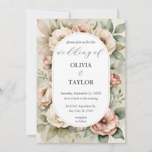 Convites Casamento Russo Floral de Watercolor Boho