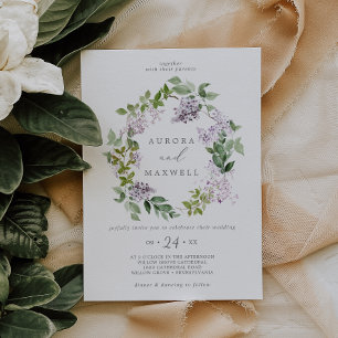 Convites Casamento Russo Lilac Wreath