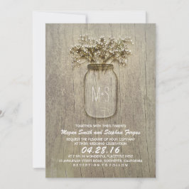 Convites Casamento Russo Mason Jar Breath do Bebê