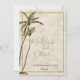 Convites Casamento Russo Moderno Elegante da Árvore Tropica