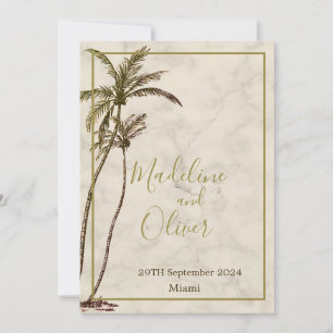 Convites Casamento Russo Moderno Elegante da Árvore Tropica