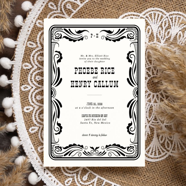 Convites Casamento Russo Vintage Western Cowboy (Criador carregado)