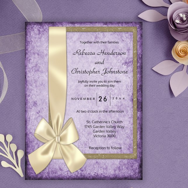 Convites Casamento Russo Violet Boho (Criador carregado)