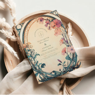 Convites Casamento Rust Blue Bloom