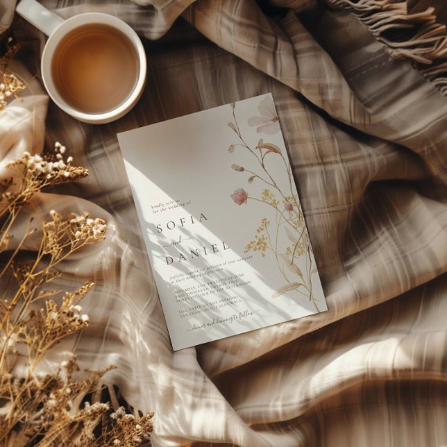 Convites Casamento Rustic Autumn Boho Watercolor (Criador carregado)