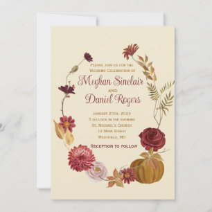 Convites Casamento Rustic Autumn Floral