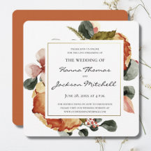 Casamento Rustic Autumn Floral Watercolor