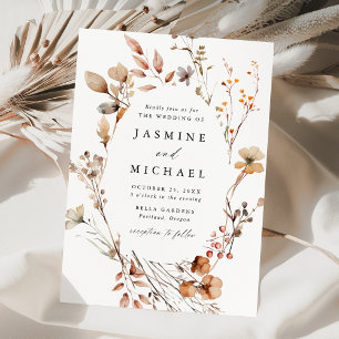 Convites Casamento Rustic Autumn Floral Wreath