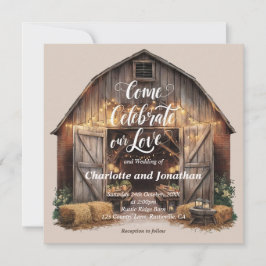 Convites Casamento Rustic Barnyard