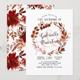 Convites Casamento Rustic Beauty Bohemian Leaf Vine Wreath