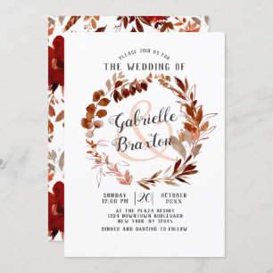 Convites Casamento Rustic Beauty Bohemian Leaf Vine Wreath