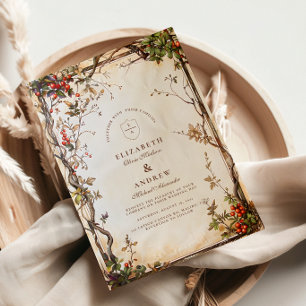 Convites Casamento Rustic Berry Branch
