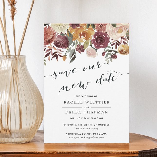 Convites Casamento Rustic Bloom "Save Our New Date" (Criador carregado)