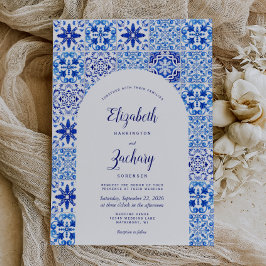 Convites Casamento Rustic Blue Arch Azulejo Português