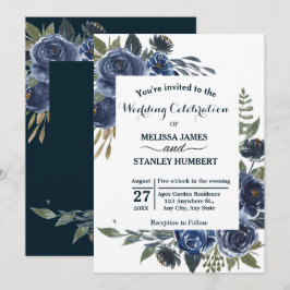 Convites Casamento Rustic Blue Eucalyptus Watercolor