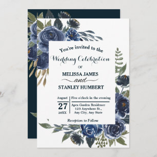 Convites Casamento Rustic Blue Eucalyptus Watercolor