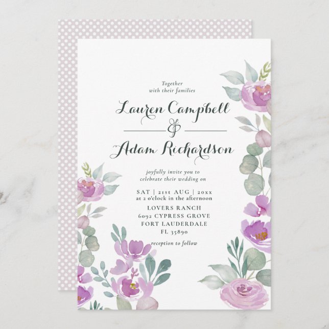 Convites Casamento Rustic Blush Pink Eucalyptus Greenery (Frente/Verso)
